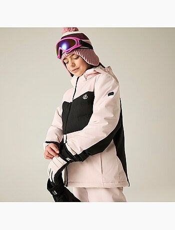 Blouson de ski bicolore à capuche pliable et doublure polaire cheery - dare 2b