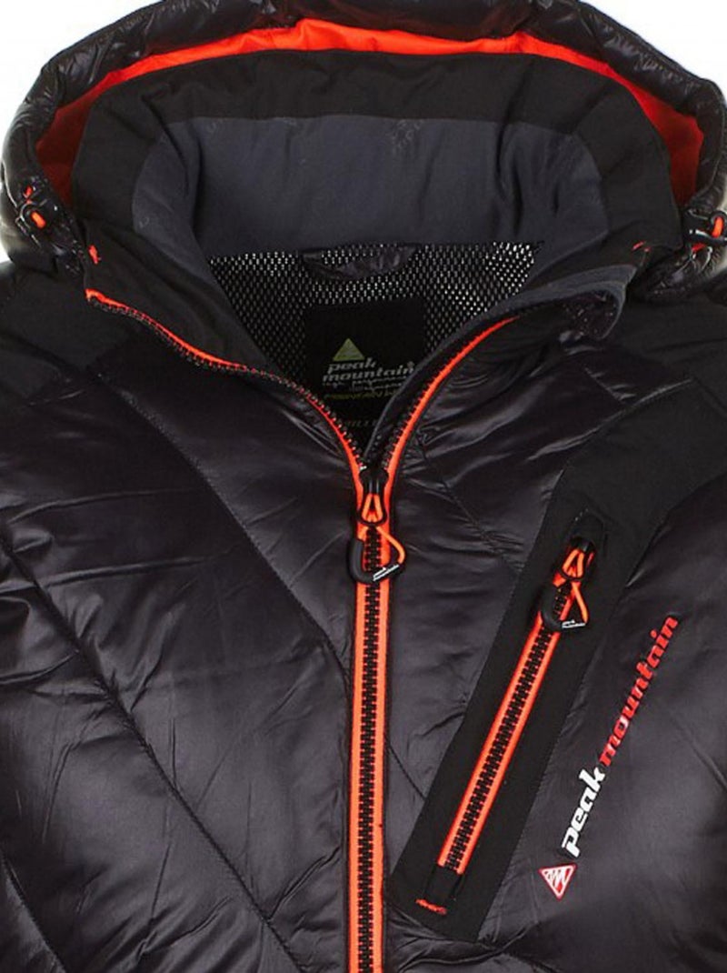 Blouson de ski   CYBRID - PEAK MOUNTAIN Noir Orange - Kiabi