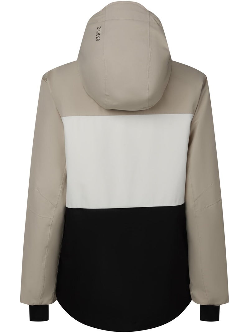 Blouson de ski décontracté et rembourré à capuche motif/style blocs de couleurs - dare 2b Blanc cassé - Kiabi