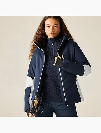 Blouson de ski extensible et bicolore à capuche et ourlets ajustables lumi - dare 2b