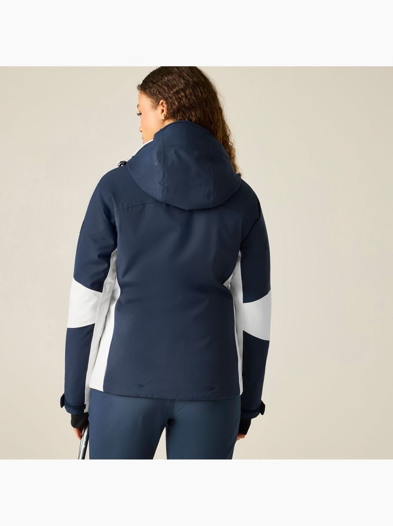 Blouson de ski extensible et bicolore à capuche et ourlets ajustables lumi - dare 2b Bleu Bleu marine Blanc - Kiabi