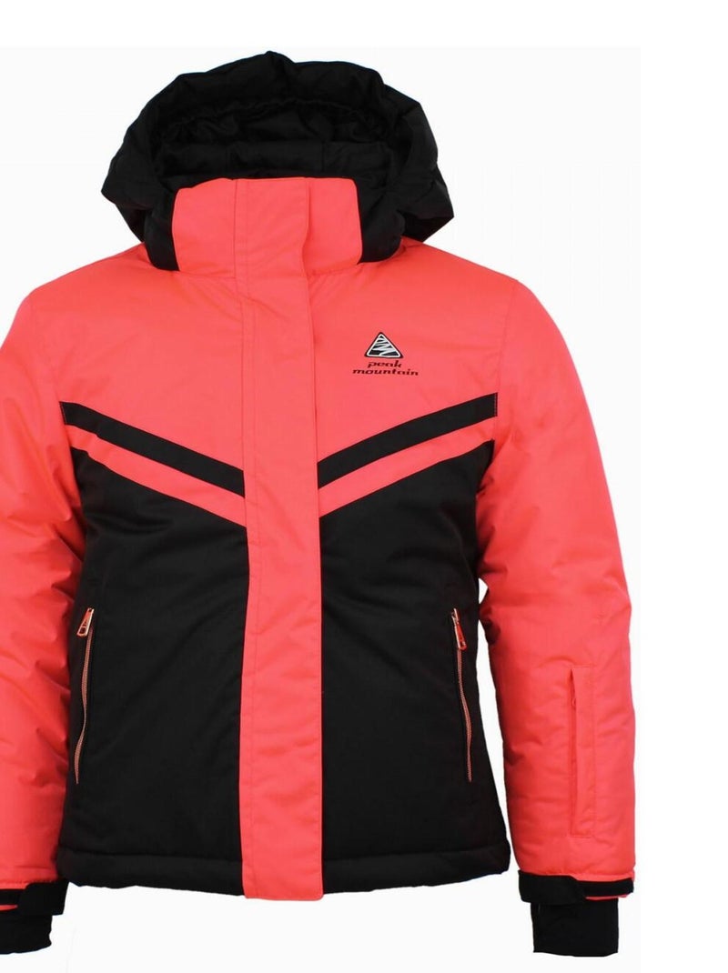 Blouson de ski fille FAMA - PEAK MOUNTAIN Orange corail - Kiabi