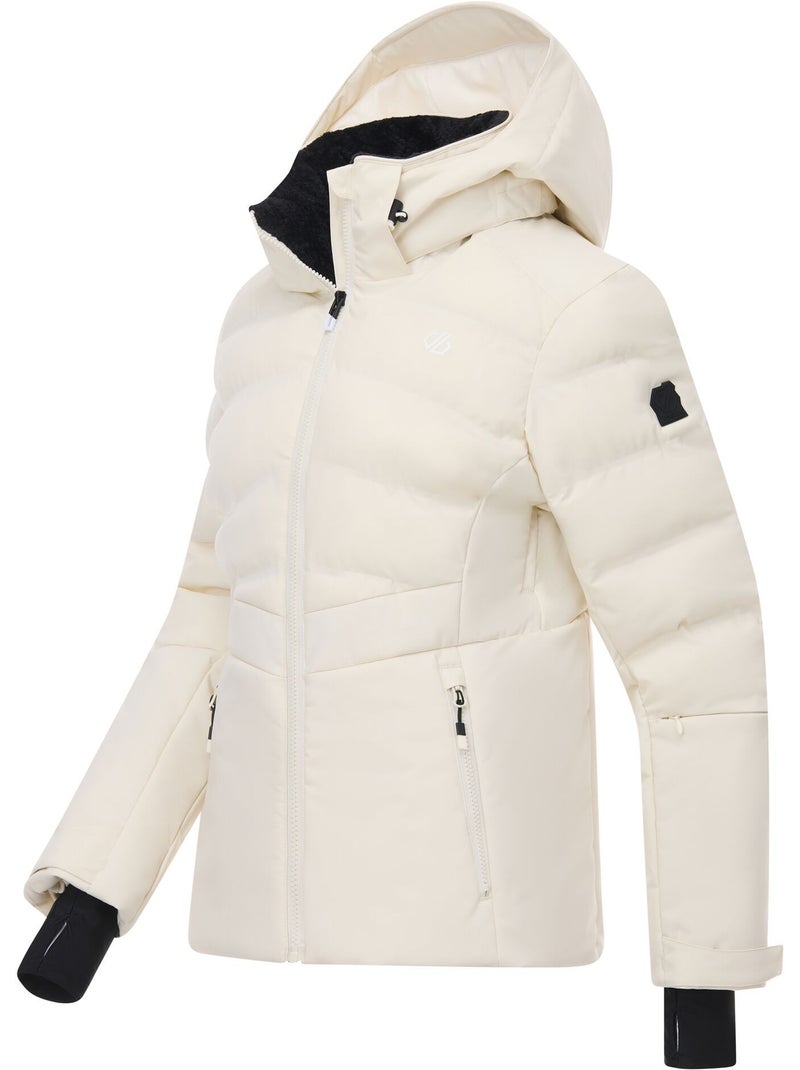 Blouson de ski matelassé et uni à capuche amovible gliding - dare 2b Crème - Kiabi