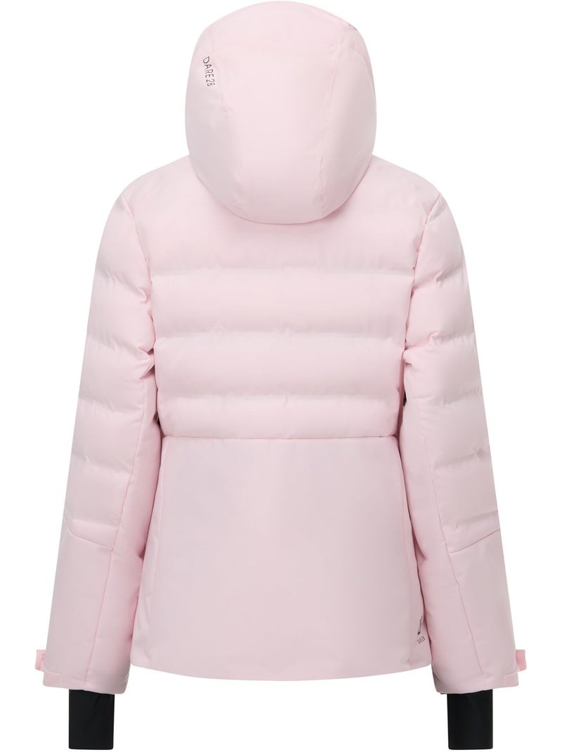 Blouson de ski matelassé et uni à capuche amovible gliding - dare 2b Rose pâle - Kiabi