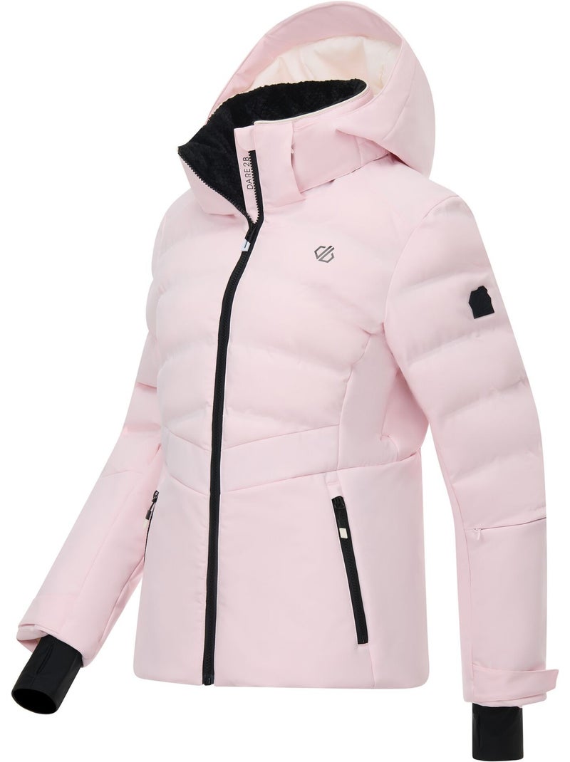 Blouson de ski matelassé et uni à capuche amovible gliding - dare 2b Rose pâle - Kiabi