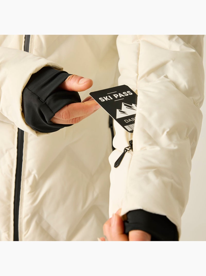 Blouson de ski rembourré à capuche amovible et doublure duveteuse enfold - dare 2b Blanc - Kiabi