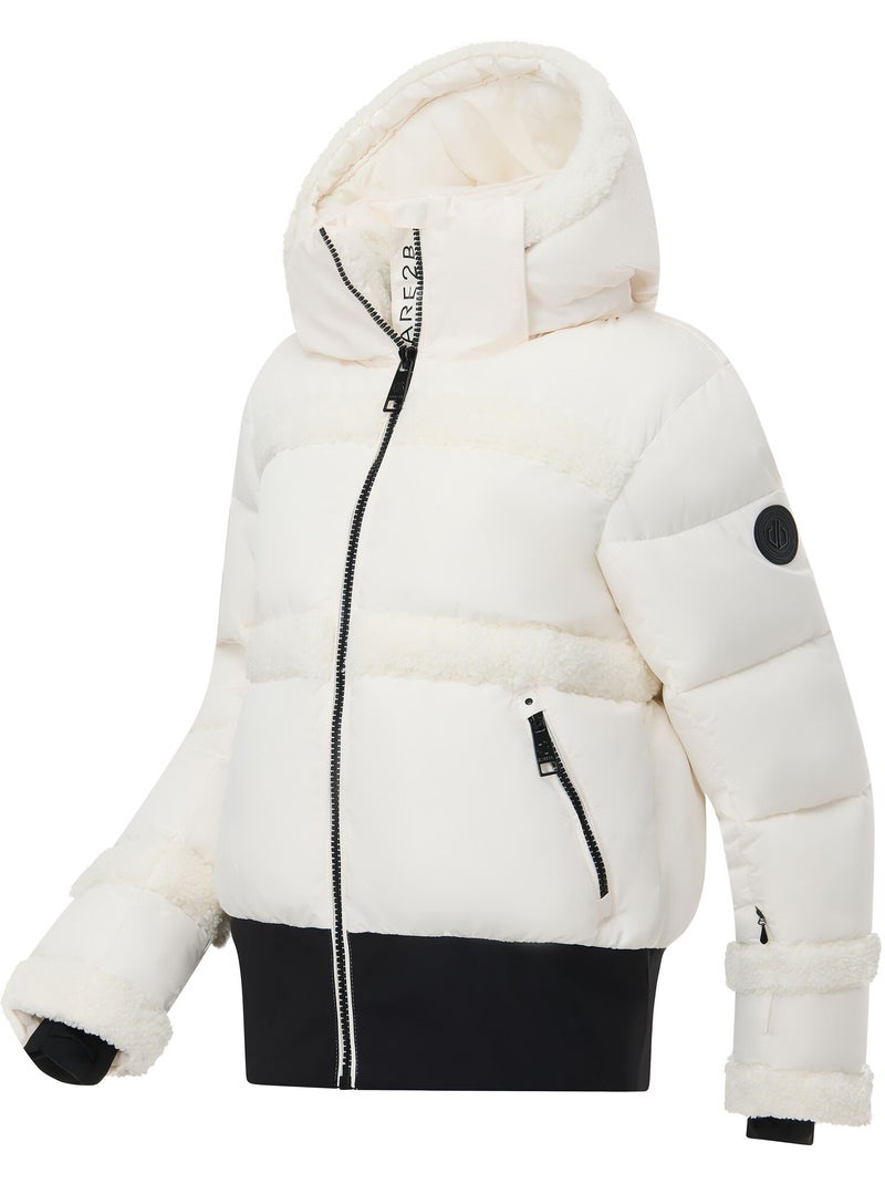 Blouson de ski rembourré et uni à capuche amovible - dare 2b Blanc - Kiabi