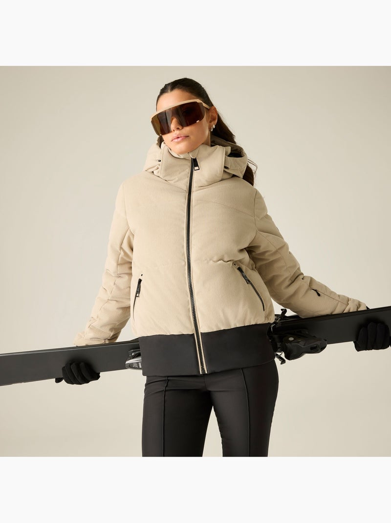 Blouson de ski rembourré et uni à capuche amovible - dare 2b Blanc nacré - Kiabi