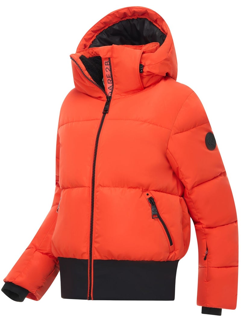 Blouson de ski rembourré et uni à capuche amovible - dare 2b Orange/Rouge - Kiabi