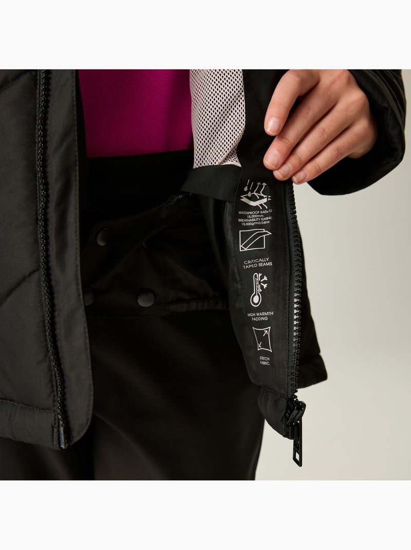 Blouson de ski uni à capuche et doublure polaire glacier - dare 2b Noir - Kiabi