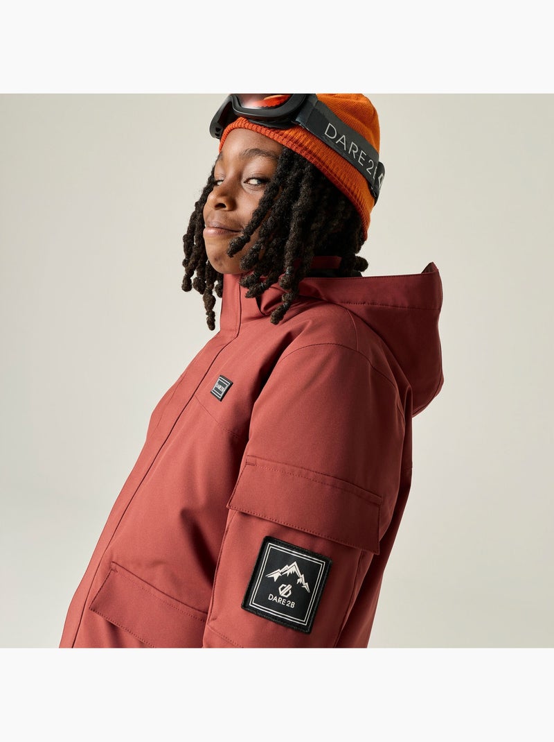 Blouson de ski uni et isolant à capuche pliable shredder - dare 2b Rouge foncé - Kiabi