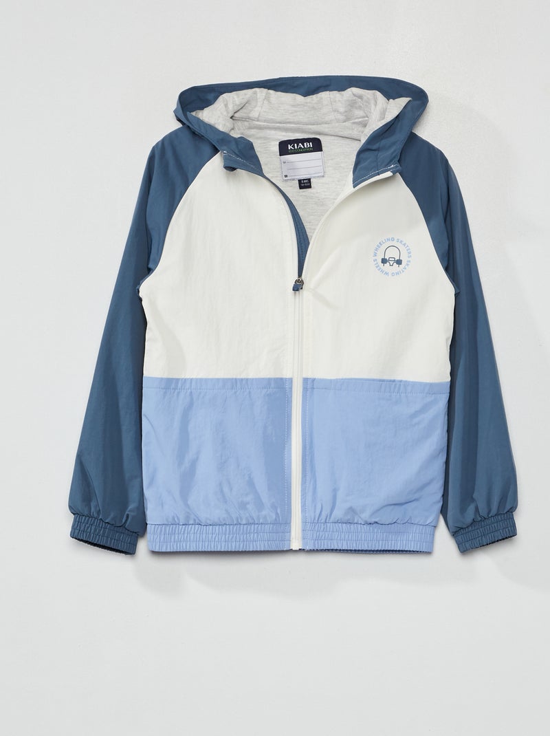 Blouson déperlant color-block Bleu - Kiabi