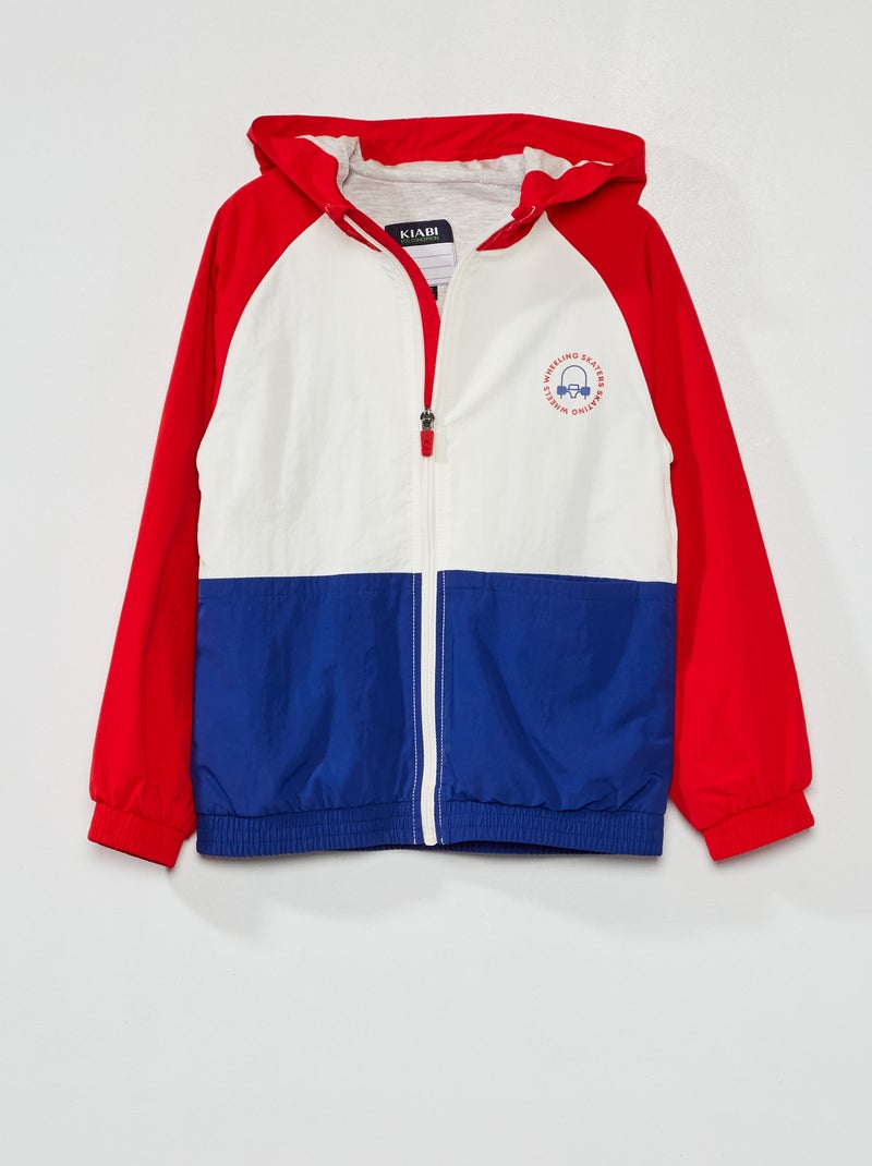 Blouson déperlant color-block Rouge - Kiabi