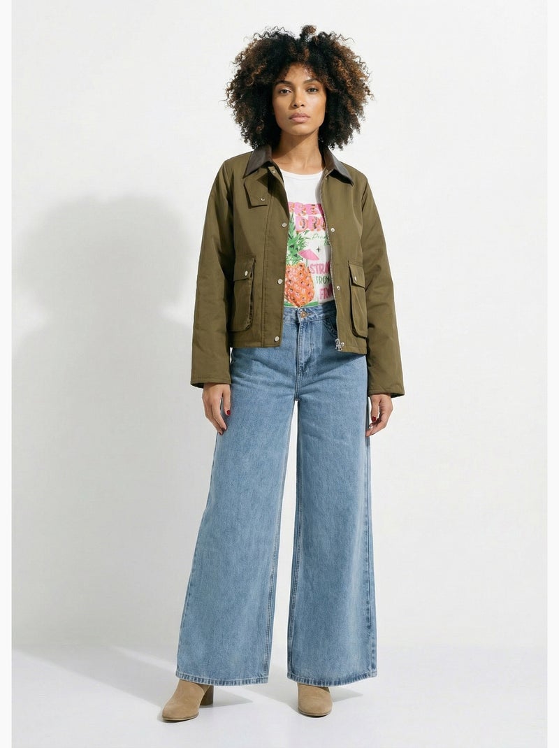 Blouson déperlant esprit outdoor - AFIBEL Kaki - Kiabi