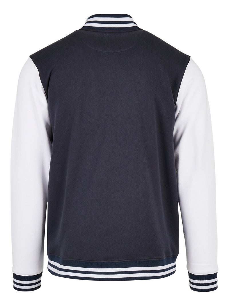 Blouson d'université basic - build your brand Bleu Bleu marine Blanc - Kiabi