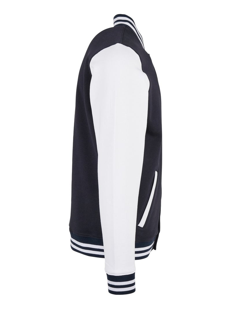 Blouson d'université basic - build your brand Bleu Bleu marine Blanc - Kiabi