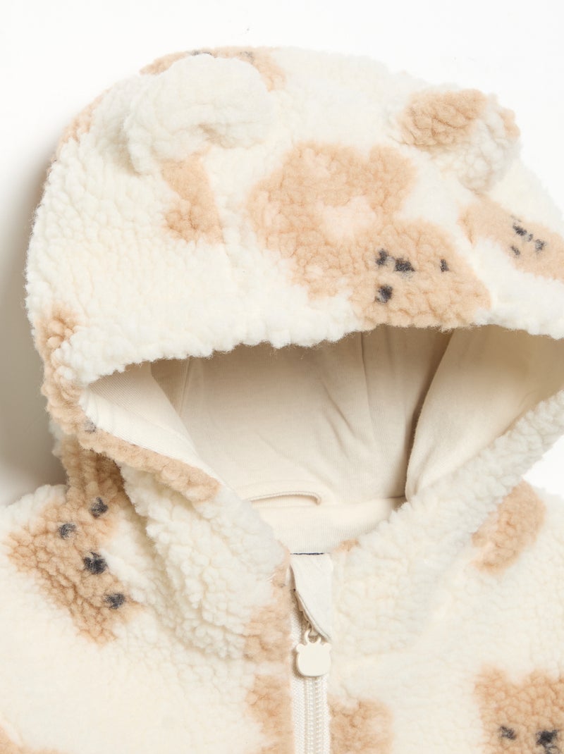 Blouson effet moutonné Beige - Kiabi