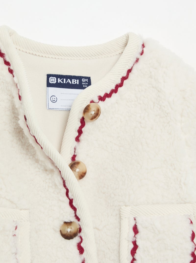 Blouson effet moutonné Beige - Kiabi