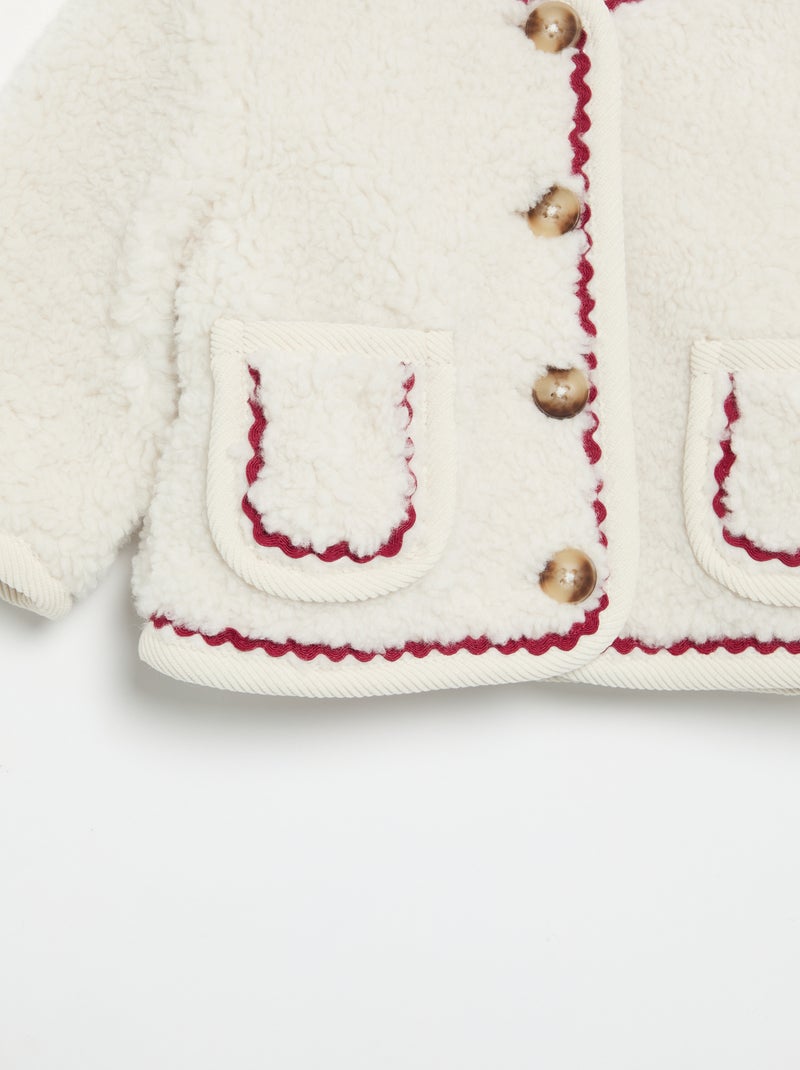 Blouson effet moutonné Beige - Kiabi