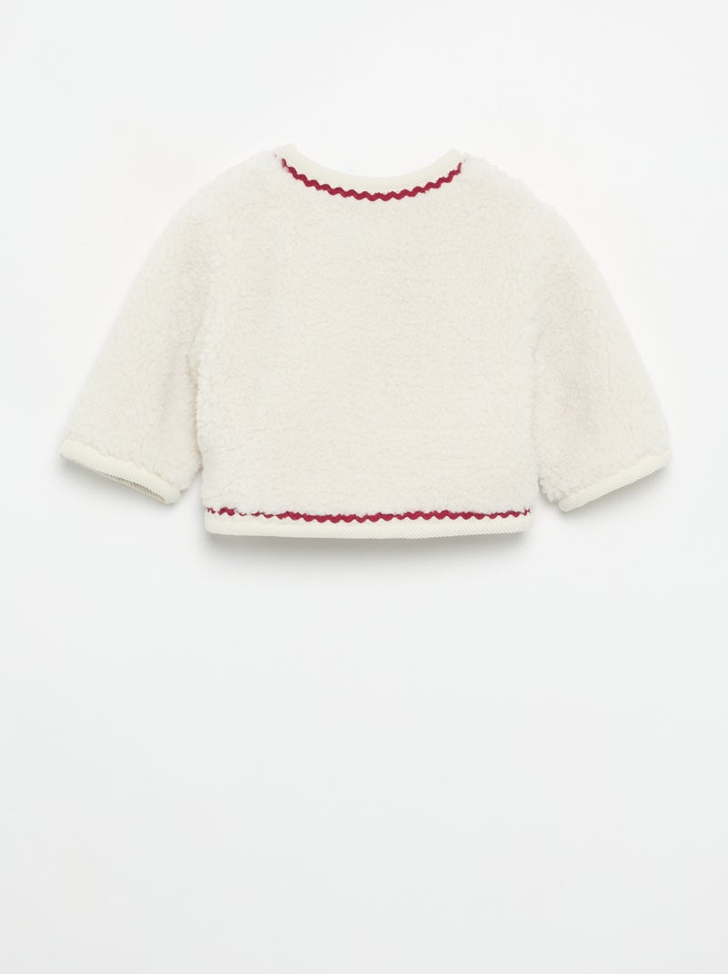 Blouson effet moutonné Beige - Kiabi