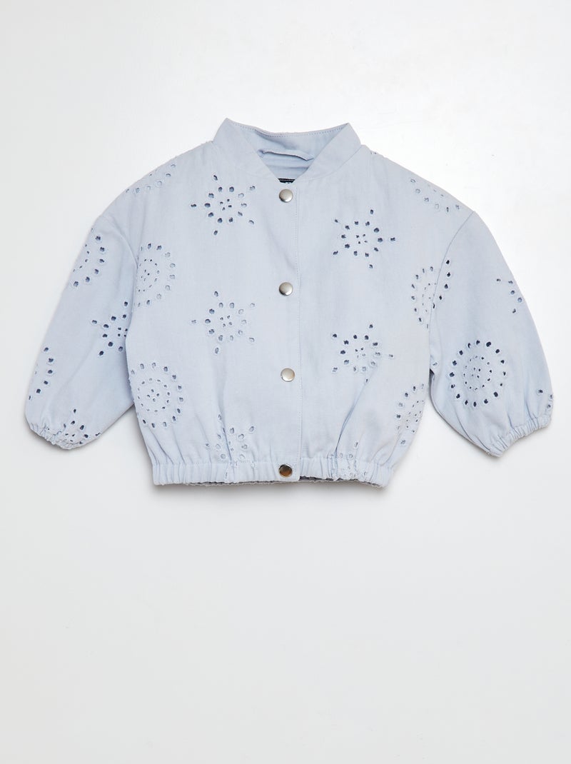 Blouson en broderies anglaises BLEU - Kiabi