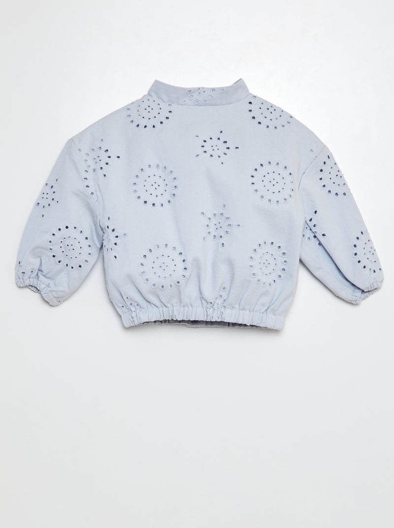 Blouson en broderies anglaises BLEU - Kiabi