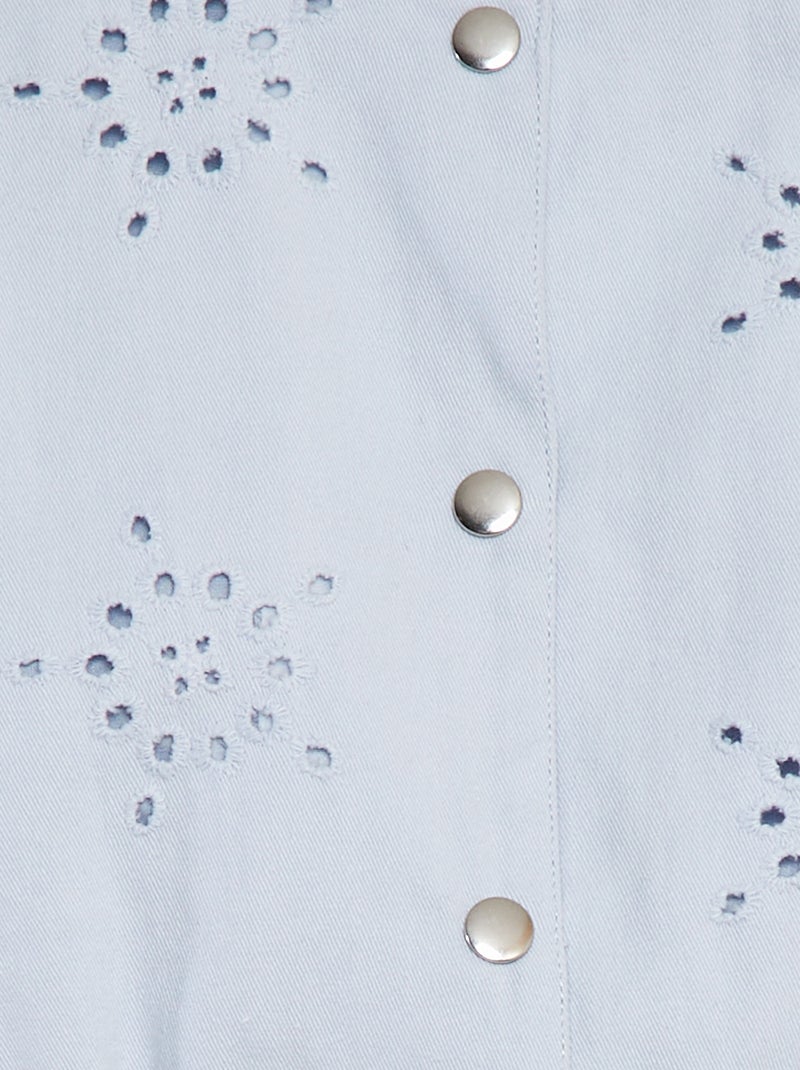 Blouson en broderies anglaises BLEU - Kiabi