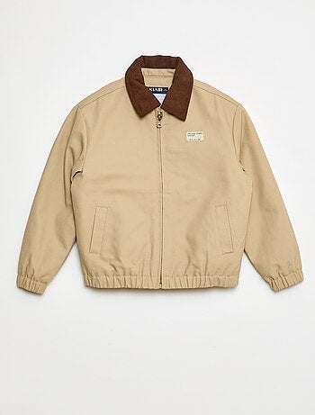 Blouson en coton avec col côtelé