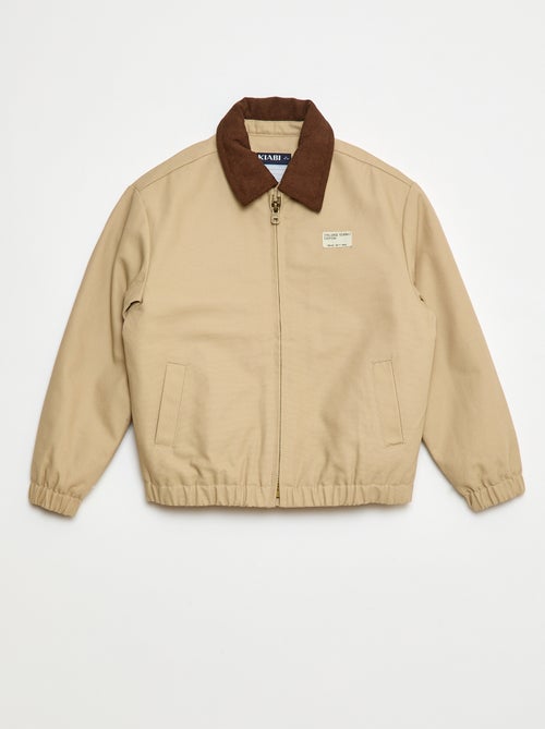 Blouson en coton avec col côtelé - Kiabi