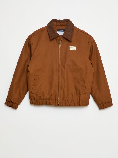 Blouson en coton avec col côtelé - Kiabi
