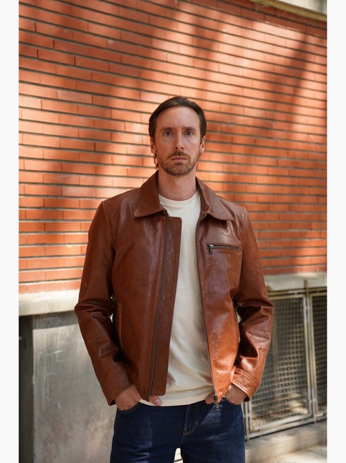 Blouson en cuir aaron crunch redskins - Kiabi Blouson en cuir aaron crunch redskins - Kiabi