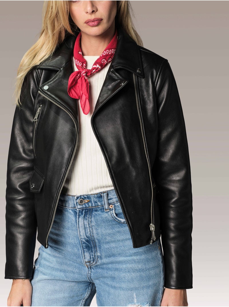 Blouson En Cuir  Alicia Tokyo Test Redskins Noir - Kiabi