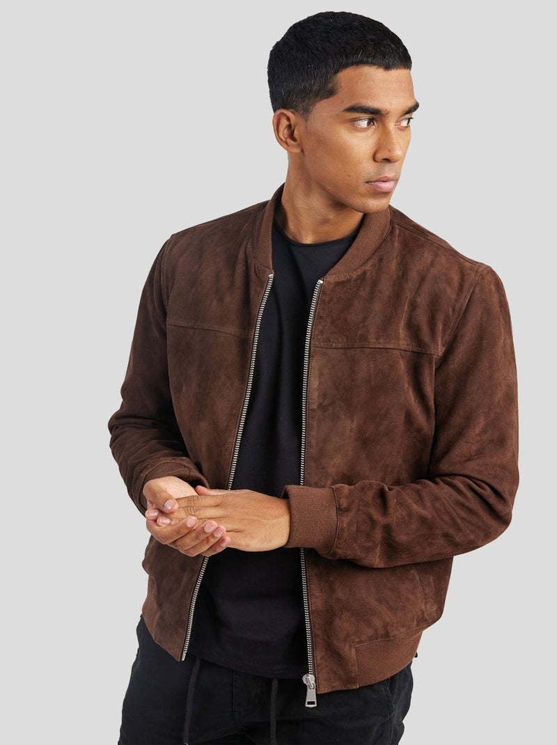 Blouson En Cuir  Bower 2 African Redskins Marron - Kiabi