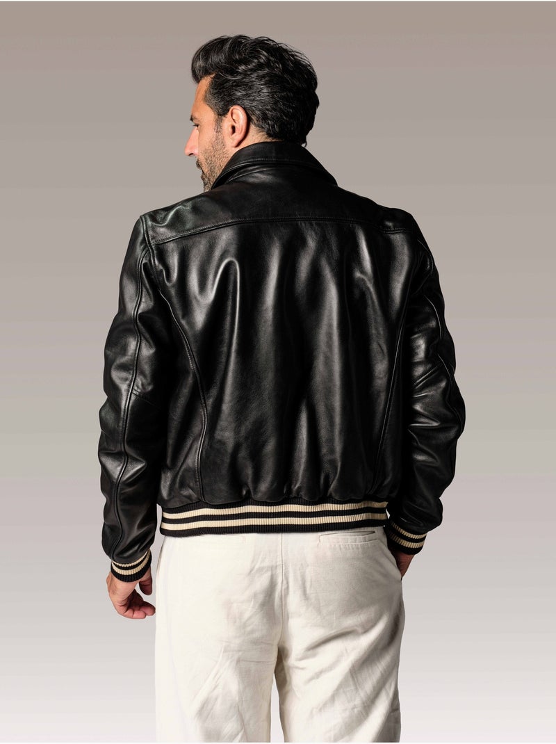 Blouson En Cuir Bruce Legend  Redskins Noir - Kiabi