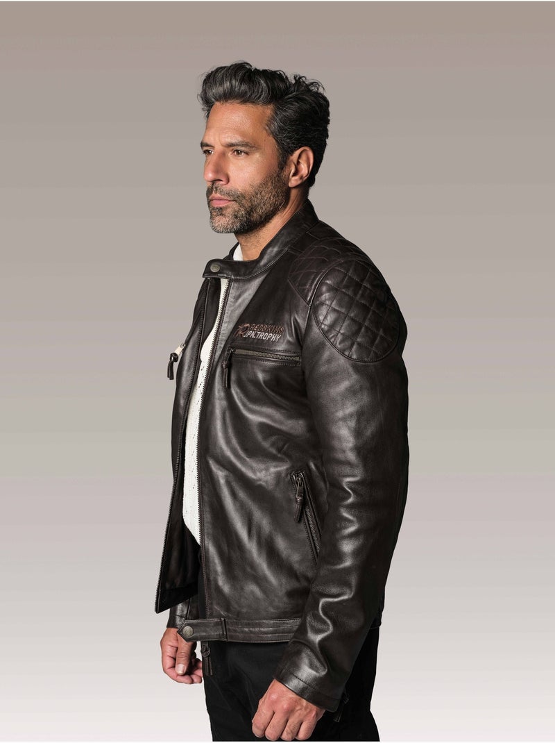 Blouson En Cuir  Bullit Legend Redskins Marron - Kiabi