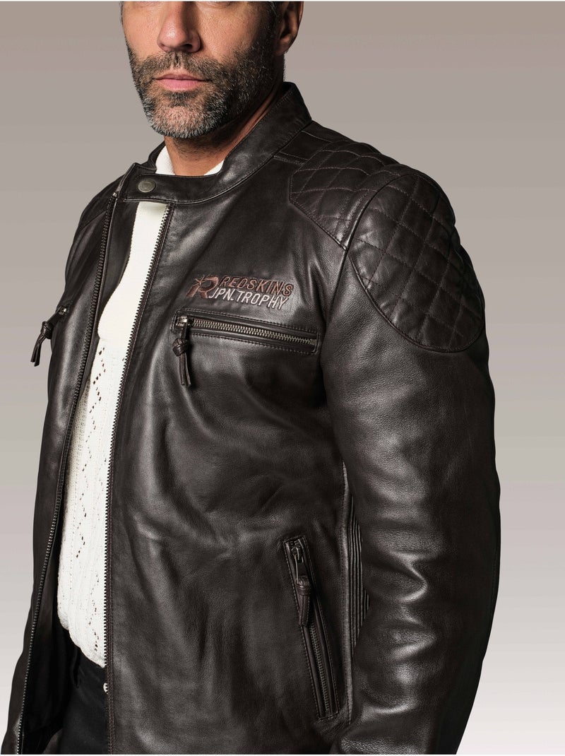 Blouson En Cuir  Bullit Legend Redskins Marron - Kiabi