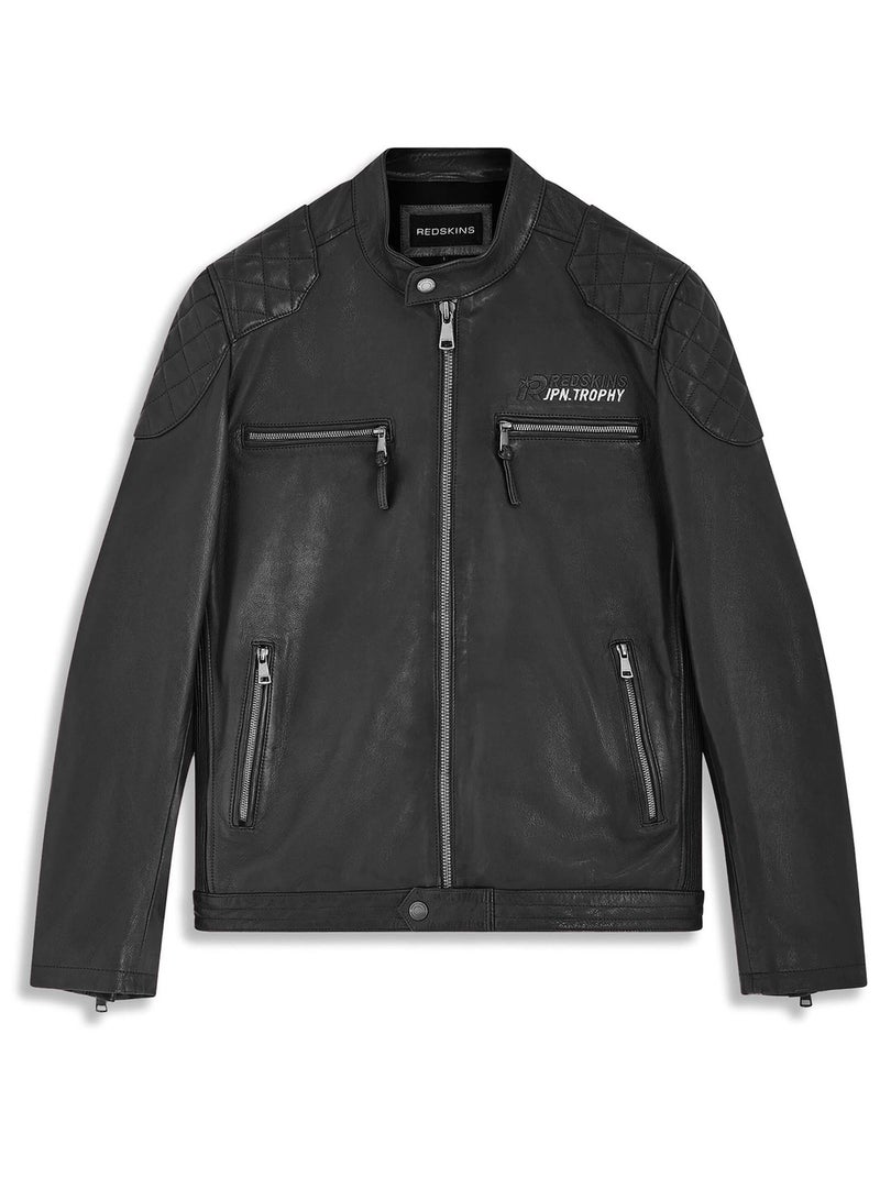 Blouson En Cuir  Bullit Vegas Redskins Noir - Kiabi