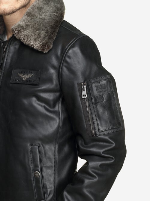 Blouson en cuir col fourré - redskins - Kiabi Blouson en cuir col fourré - redskins - Kiabi