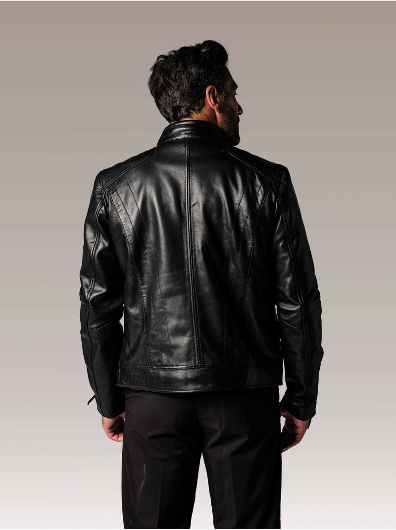 Blouson En Cuir  Drake Holster Redskins Noir Noir - Kiabi