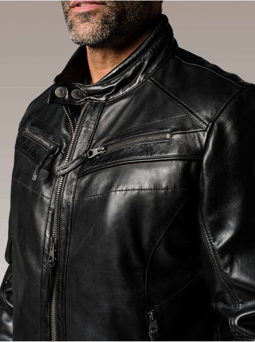 Blouson En Cuir Drake Holster Redskins - Kiabi Blouson En Cuir Drake Holster Redskins - Kiabi