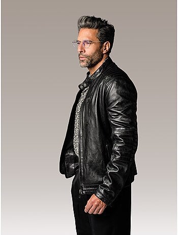 Blouson en cuir formula stone redskins