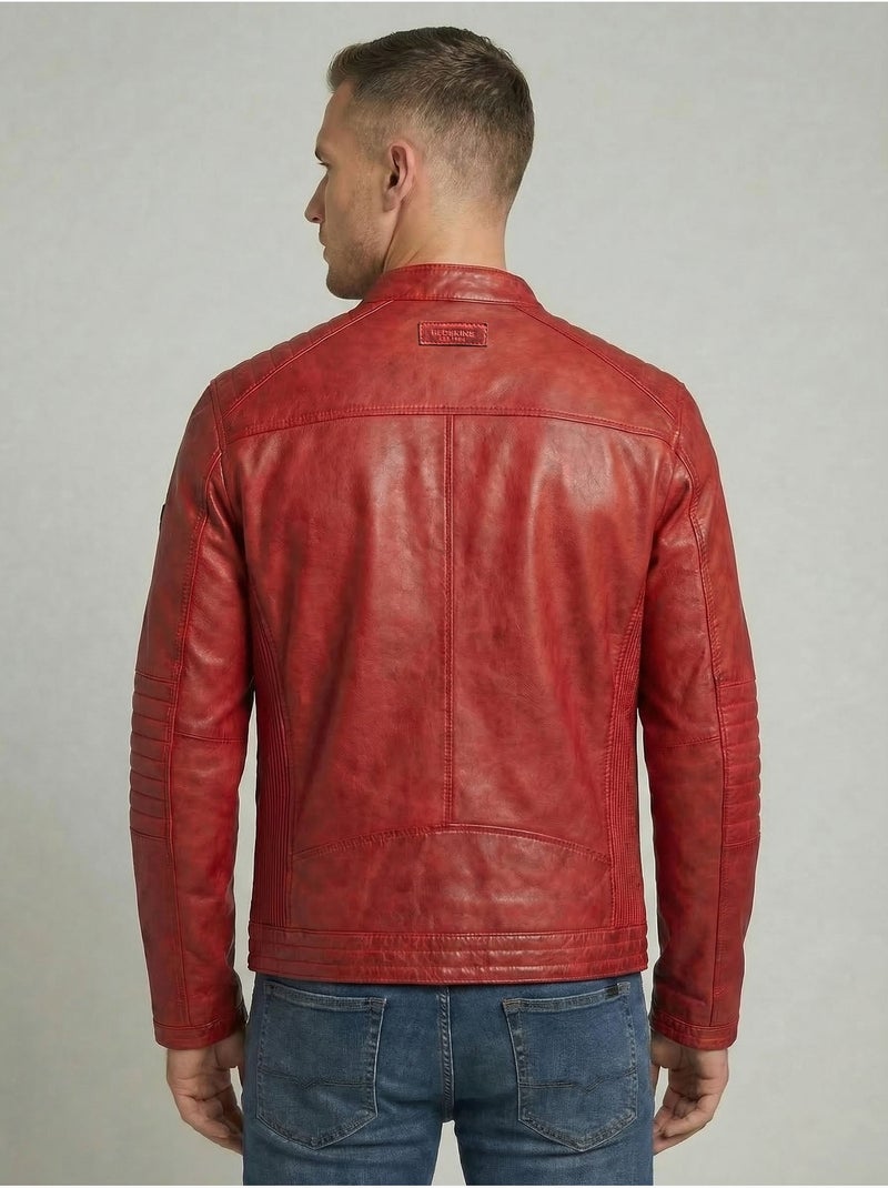 Blouson en cuir formula stone  redskins Rouge - Kiabi