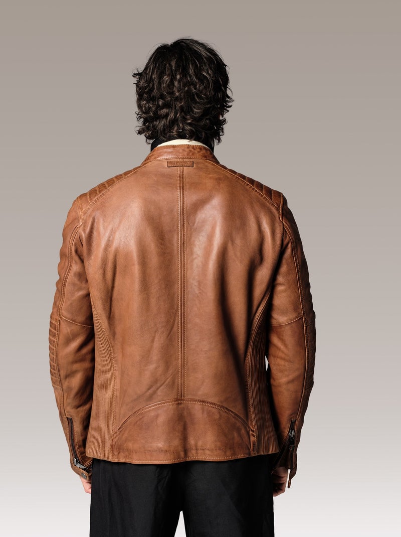 Blouson En Cuir  Formula Stown Redskins Marron - Kiabi