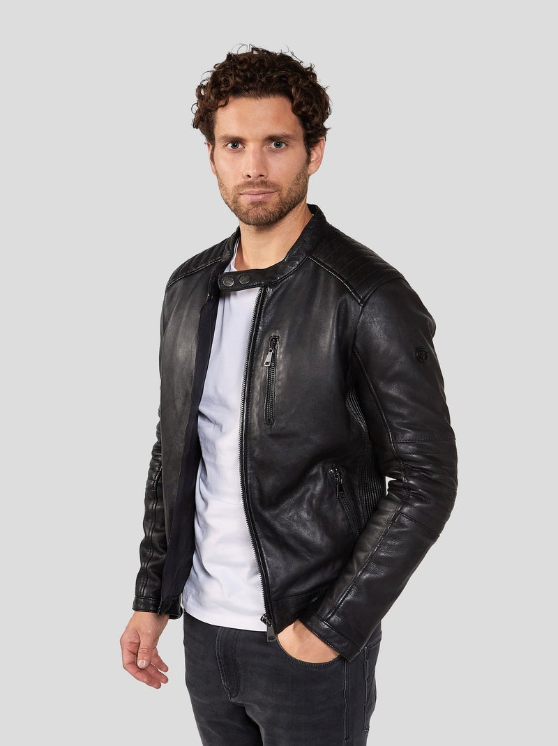Blouson En Cuir  Formula Stown Redskins Noir - Kiabi