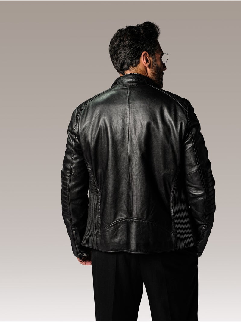 Blouson En Cuir  Formula Stown Redskins Noir - Kiabi
