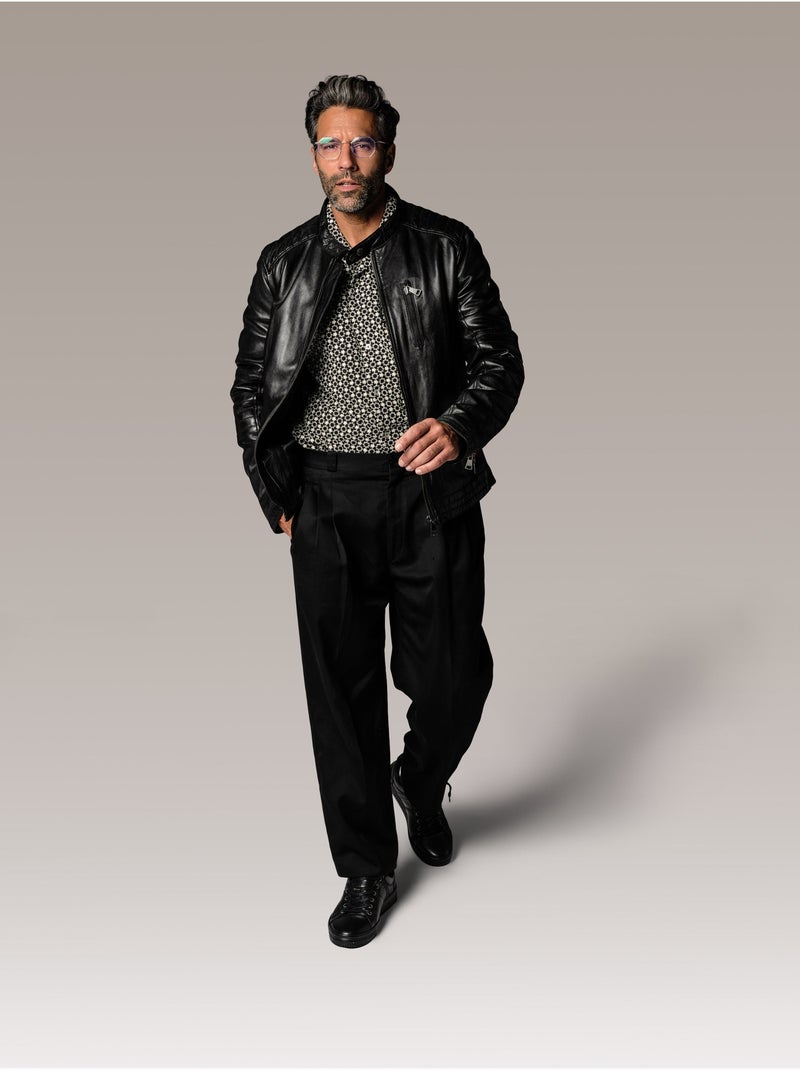 Blouson En Cuir  Formula Stown Redskins Noir - Kiabi