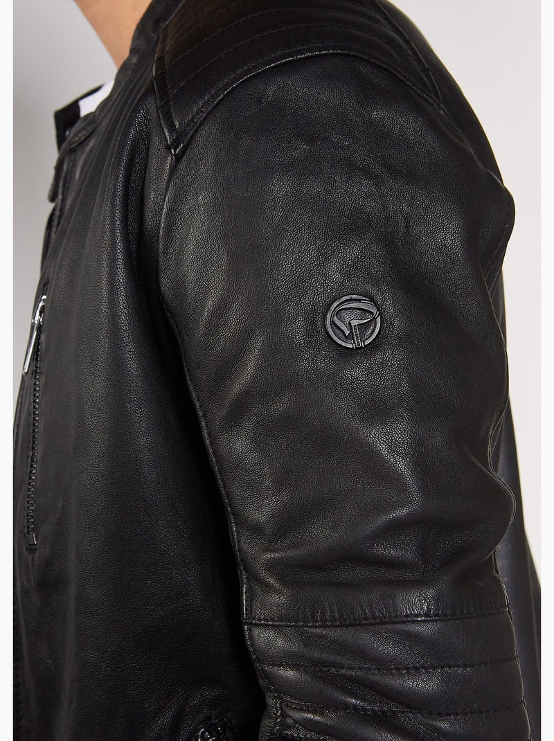Blouson En Cuir  Formula Stown Redskins Noir - Kiabi