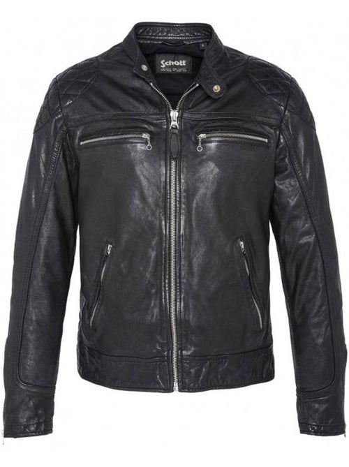 Blouson en Cuir Homme Schott - Kiabi
