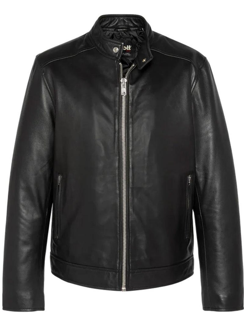 Blouson en Cuir Homme Schott Noir - Kiabi