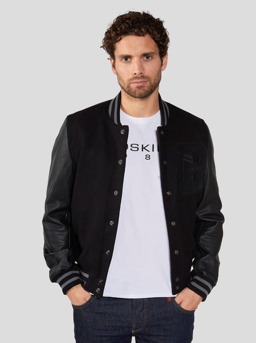 Blouson En Cuir Noir Oxford Hatch Redskins - Kiabi